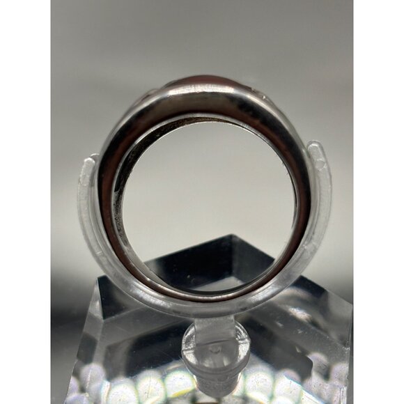 Sterling Silver Ring Multicolor Inlay Gemstones - Turquoise Lapis Onyx 7.5 6g Wt - Picture 4 of 10